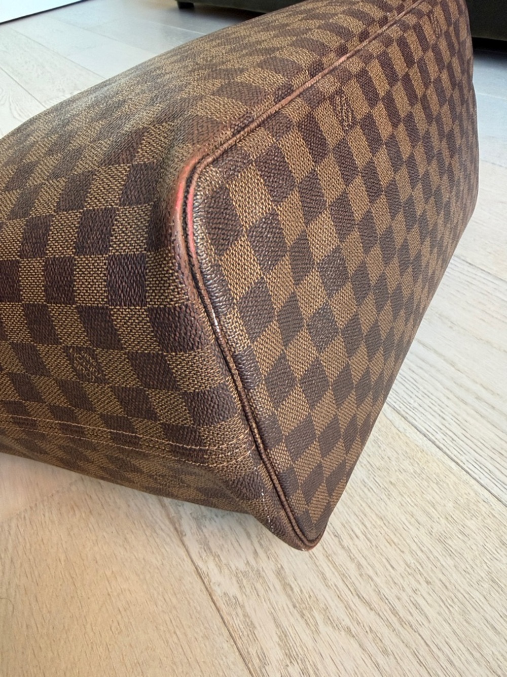 Louis Vuitton Neverfull GM Tote Damier Ebene Canvas Preowned Authentic Bag Purse - Picture 9 of 17